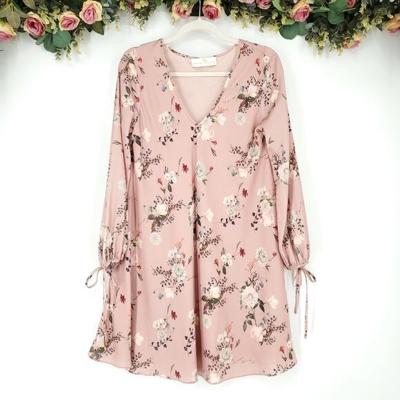 Amanda Uprichard Blush Pink Floral Dress Small - Picture 1 of 12